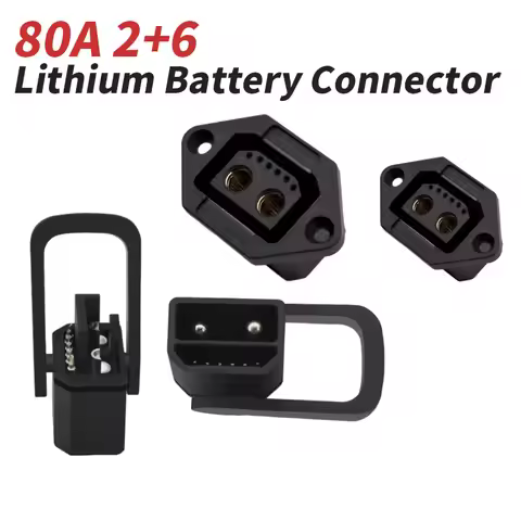 2+6 Lithium Battery Connector E-bike Male Female 8Pin Connectors 80A High Current Electric Vehicle D