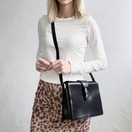 Vintage Bally 黑色簡約方形 古董包