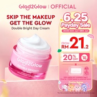 Glad2Glow Double Bright Day Cream Facial Moisturizer Brightening Tone Up Whitening Lazy Cream 30g