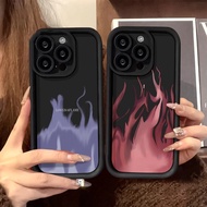 YX63 SILICON COVER CASING PINK BLUE WHITE FLAME COMPATIBLE FOR OPPO A57 A58 A60 A74 A78 A79 A83 F1S 