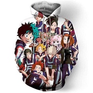 ใหม่3D พิมพ์ My Hero Academia Hoodies ผู้ชายผู้หญิง Harajuku การ์ตูนตลกเสื้อยืดแฟชั่น Casual ชุดนักเ