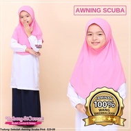 Tudung Unit Uniform Puteri Islam PPIM Tudung Pink Awning Scuba dan Tudung Dua Lapis Original Tudung