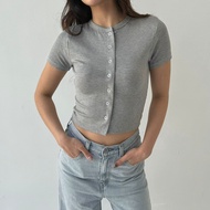 August TOP | Women's Knit Top Korean Top Women's Knit Shirt Short Sleeve Basic Short Sleeve