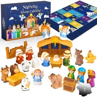 CUY Nativity Advent Calendar 2025 Kids Christmas Story Nativity Playset Christian Advent Calendar fo