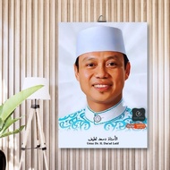 Photo Poster + Wooden Frame Ustaz Dr. H. Das'ad Latif Photo of Habib-Ulama -A3 - 20X30CM/A4 Wall Dec