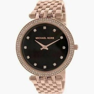 Michael Kors Womens Darci Brown Glitz Bezel Watch MK3217