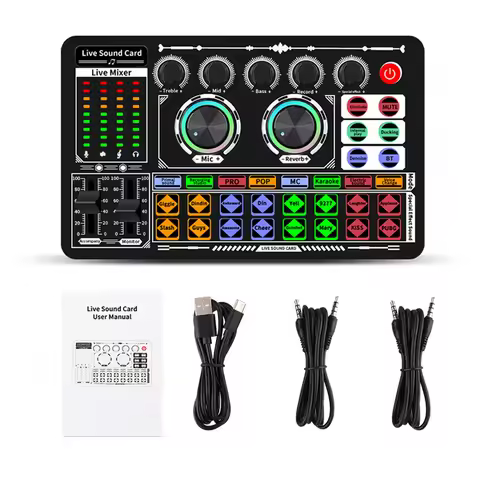 Professional Live Sound Card Noise Reduction Sound board Sound Mixer Board Lighting Effect Live Soun