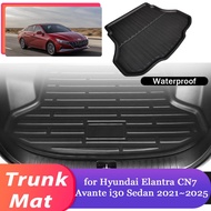 Car Trunk Mat for Hyundai Elantra CN7 Avante i30 Sedan 2021~2025 Luggage Waterproof Rug Cargo Boot P