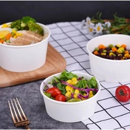 PAPER BOWL / SALAD BOWL / DISPOSABLE PAPER BOWL (WHITE/BROWN) with Lid (390/ 520/ 650/ 780/ 850/ 100