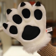ELEGANT Animal Paw Plush Gloves, Striped Design Simulated Faux|Paw Gloves, Cosplay Gloves Stuffed To