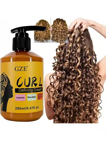 GZE Curl Defining Cream 3 in 1 Leave-in Conditioner Non-sticky Hydrates & Eliminates Frizz Curling C