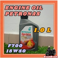 NEW PACKING MINYAK HITAM ENGINE OIL PETRONAS F700 4T 15W50 SN SEMI SYNTHETIC 1.0 LITRE WITH OIL FILT
