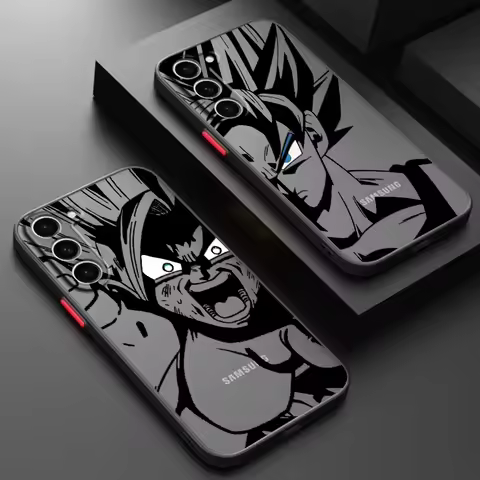 Luxury D-Dragon Ball Goku Frosted Translucent For Samsung Galaxy S24 S23 S22 S21 S20 FE S10 S9 S8 Pl