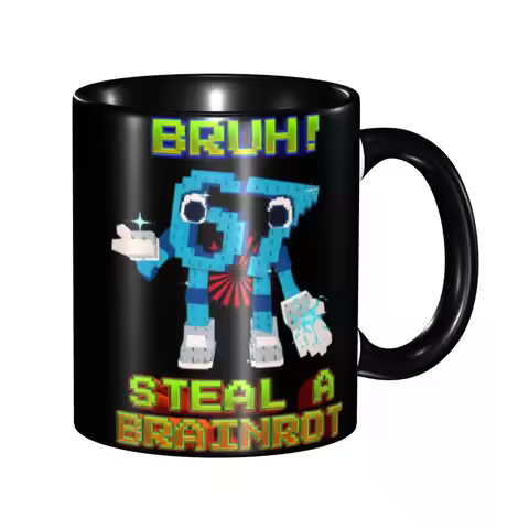 Bruh 67 Six Seven 6-7 Funny Brainrot Meme Coffee Cup Kawaii Mugs Gift For Women Men