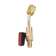 Air Conditioning Refrigerant Angled Shut-Off Ball Valve 1/4 Inch for R410A R134A R12 R22 HVAC and R4