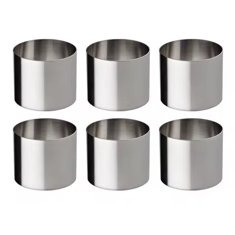 6/12Pcs Stainless SteelRound Cake Rings Mold, 2-Inch Mini Cake & Pastry Ring, Cake Cookie Biscuit Cu
