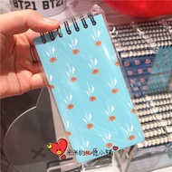 Mini Spiral Notebook BT21 Bulletproof Boy Group Cartoon Horizontal Line Sticky Notes Scrapbooking No