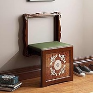 Wall-Mounted Folding Chair, Extra-Wide Solid Wood Invisible Shoe-Changing Stool, Space-Saving Wall S
