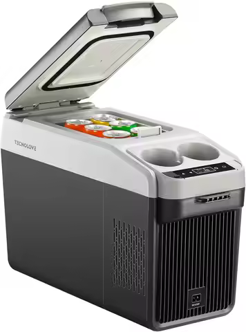 12V Car Refrigerator 16QT, Portable Electric Cooler 12/24V DC & 110V AC, for RV, MPV, SUV, Van, Camp