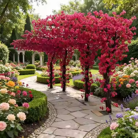 Large Pink Artificial Bougainvillea Tree Artificial Tree for Landscape and Venue Decoration - Indoor