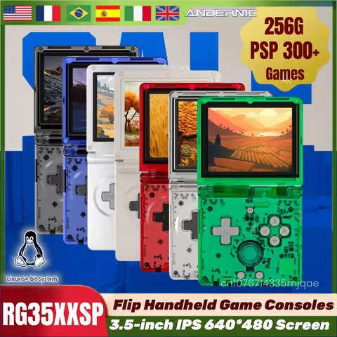 ANBERNIC RG35XXSP Flip Handheld Game Consoles 3.5-inch IPS 640*480 Screen Retro Video Game Linux WIF