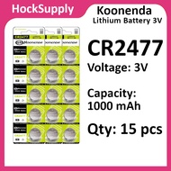 [15pcs] Koonenda CR2477 Lithium 3V Button Battery 2477 [FAST SHIP OUT]