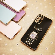 Samsung Galaxy S24 Ultra S24 Plus S24 Cute Bear Mobile Phone Stand I Ring Colorful HolderSoft Housin