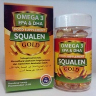 OMEGA 3 SQUALENE Fish Oil Gold Original / minyak ikan Salmon Soft Gel 70 kapsul  Omega 3, 6 &amp; 9