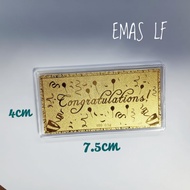 Emas LF 9999 Gold Card Congratulation 0.5g & 1g (Ready Stock)