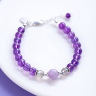 紫水晶拉長石925純銀手鍊 | 烏拉圭紫水晶天然石手鏈 客製化禮物