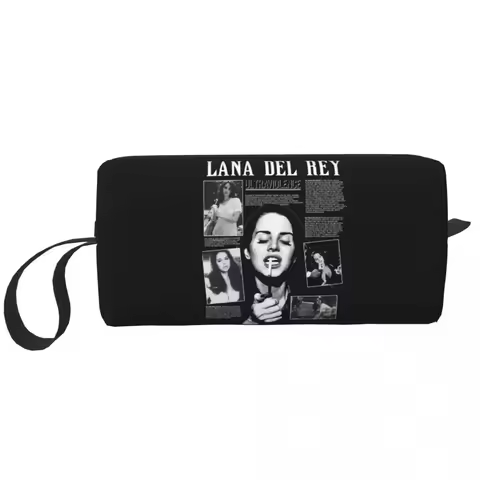 Singer Lana Del Rey Hip Pop Music Makeup Bag Cosmetic Organizer Storage Dopp Kit Travel Bag for Wome