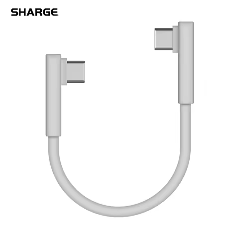 SHARGE USB C to USB C Cable 10Gbps Data Transfer 240W USB C Cable 90 Degree Type C Cable for Disk Pl