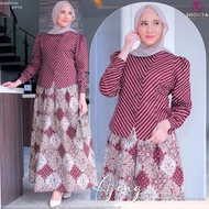 AJENG ONESET 2in1. Bahan Cotton Batik. Top: LD.110cm PJ.57cm. LP. 70-110. PJ.98cm.