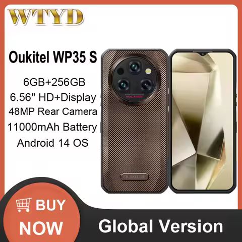 Oukitel WP35 S Rugged Phone 6GB+256GB 11000mAh Mobile Phone Android 14 44MP Camera NFC 4G Smartphone