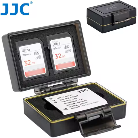 JJC DB-110 LI-90B Camera Battery Memory Card Case Holder for Ricoh GR3 GR3X HDF Olympus TG-7 TG-6 TG