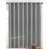 Minimalist smoked curtains with 18 holes / 9 waves