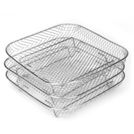 Air Fryer Racks, Square Three Layers Stacking Stainless Steel Rack, Hot Air Fryer Accessories, Air F