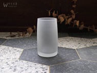 早期噴砂水杯－霧朧 (舊物/老件/玻璃/素色/平口/溫潤)