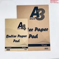 ADV BUTTER PAPER PAD (AVAILABLE IN (A3 | A4 | A2) (40'S/38GSM) READY STOCK