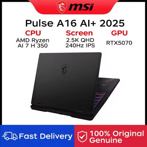 2025 MSI Pulse A16 AI+ Gaming Laptop 16 Inch 2.5K QHD 240Hz IPS Screen Notebook AMD Ryzen AI 7 H 350