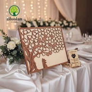 ZILUOLAN Wedding Guest Book Alternative, Reception Style Wooden Hearts Guest Book Signs, Signs For W