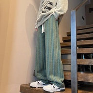 baggy track pants seluar baggy tracksuit baggy pants Merad Stripes Loose Drape Casual Pants Men Spri