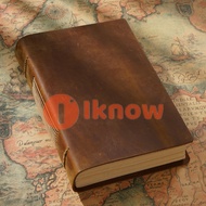 I know Original handmade sketchbook cowhide book vintage leather notepad creative notebook diary gif