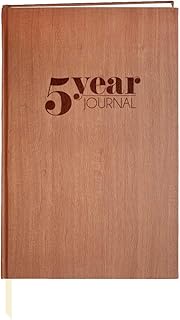 BookFactory 5 Year Journal/Five Year Diary Log Book/LogBook, Soft Wood Finish - 5.25" x 8.25" (JOU-3