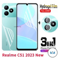 KK Realme C51 2023 3in1 Soft Screen Protector Rear Camera Protective Hydrogel Film For Realme Realmi