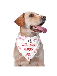 1只婚禮狗狗三角巾,情侶訂婚禮物,新娘派對禮品,照片道具和派對裝飾,適用於中大型狗狗的狗狗圍巾配件