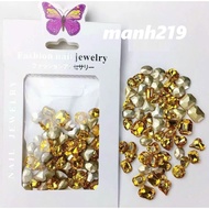 Pink Tea Angular Stone Cubes 50 Nail Stones - manh219