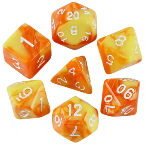 7PCS 1 Set Galaxy Style DND Dice Set D4 D6 D8 D10 D12 D20 Multifaceted Dice Are Used For TRPG Dragon