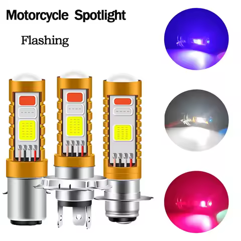 1PC P15D 3 Colors COB Fog Light For Motorcycle H4 H6 BA20D Scooter LED Spotlight Bulb 12V Electric C