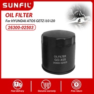 CJ7F กรองน้ำมัน 26300-02503 สำหรับ Hyundai Atos Getz I10 I20 สำหรับ Kia Carens Picanto Rio Estate 9Y